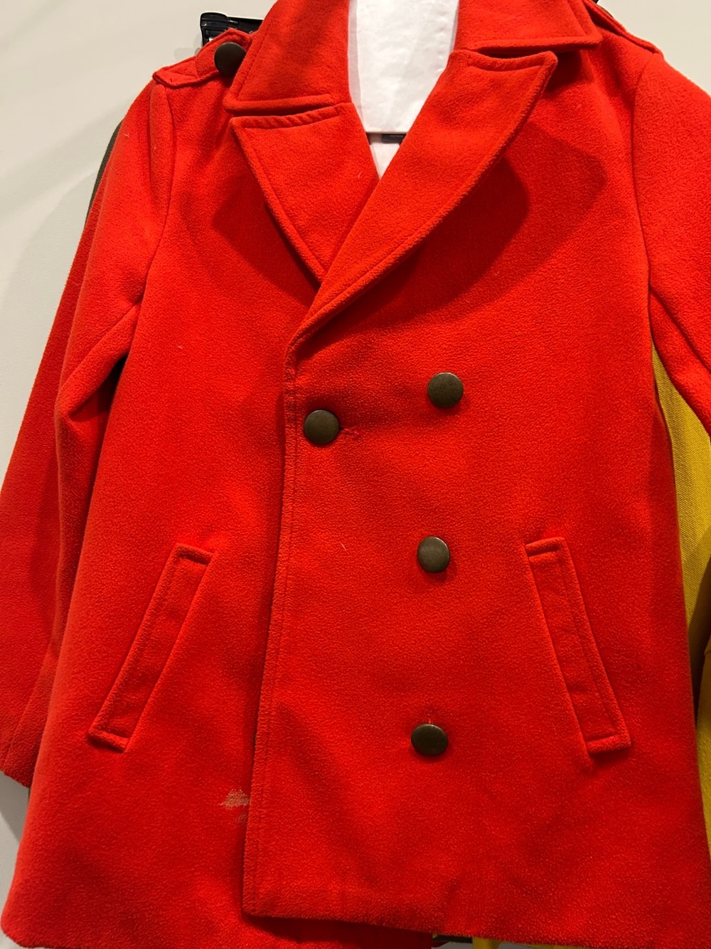 Club Monaco Kids Vibrant Red Double-Breasted Pea Coat